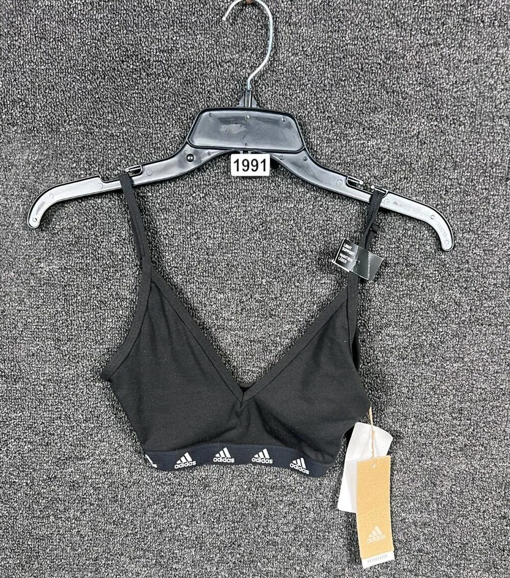 Adidas Women's Purebare Light Support Sports Bra Size 2XS D/DD Black/White NEW